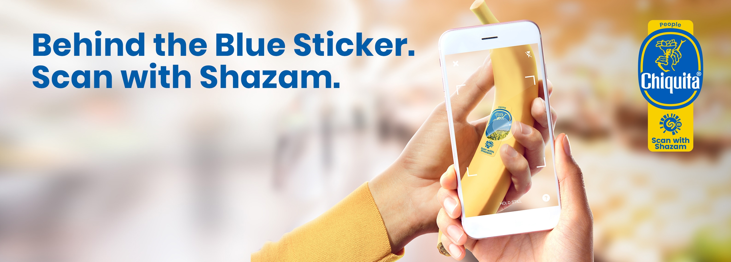 Shazam blue sticker